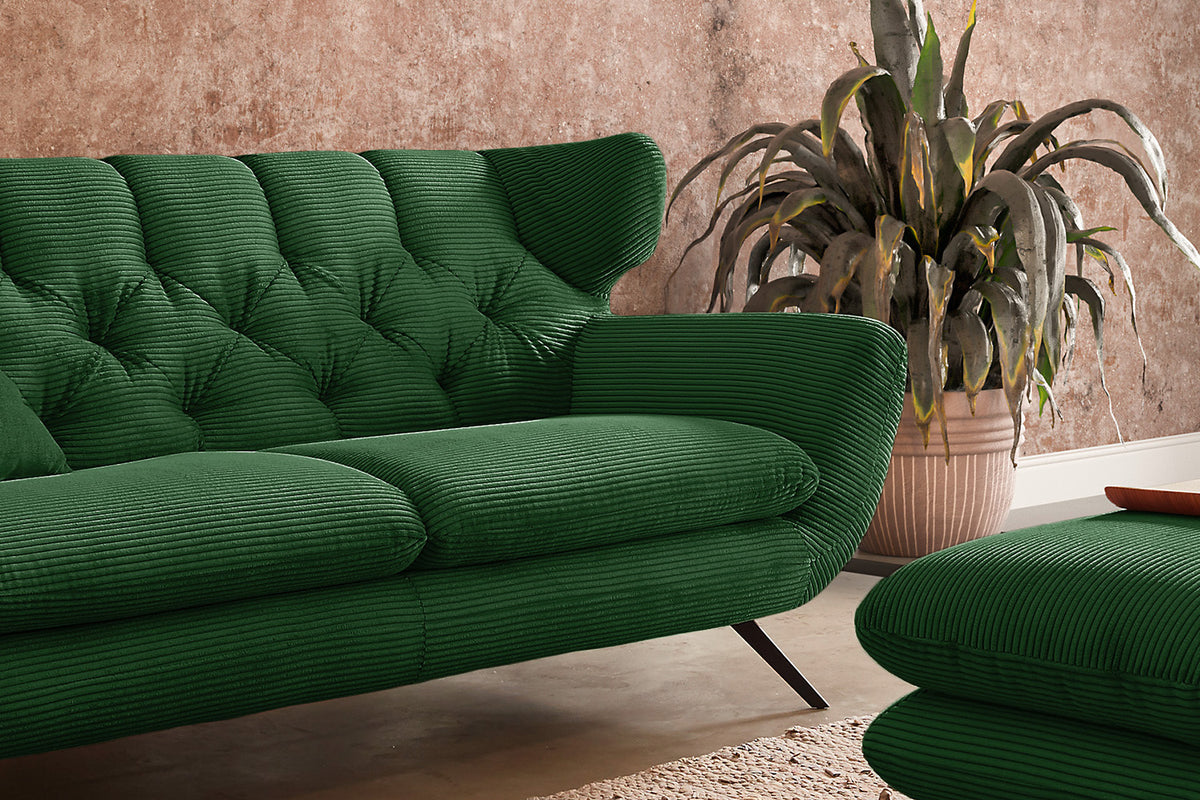KAWOLA Sofa CHARME Cord smaragd