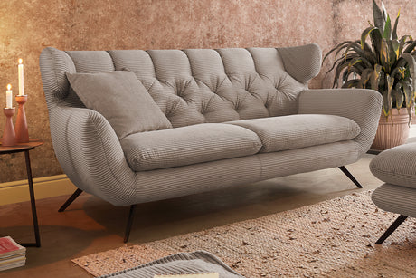 KAWOLA Sofa CHARME Cord taupe, 2.5-Sitzer