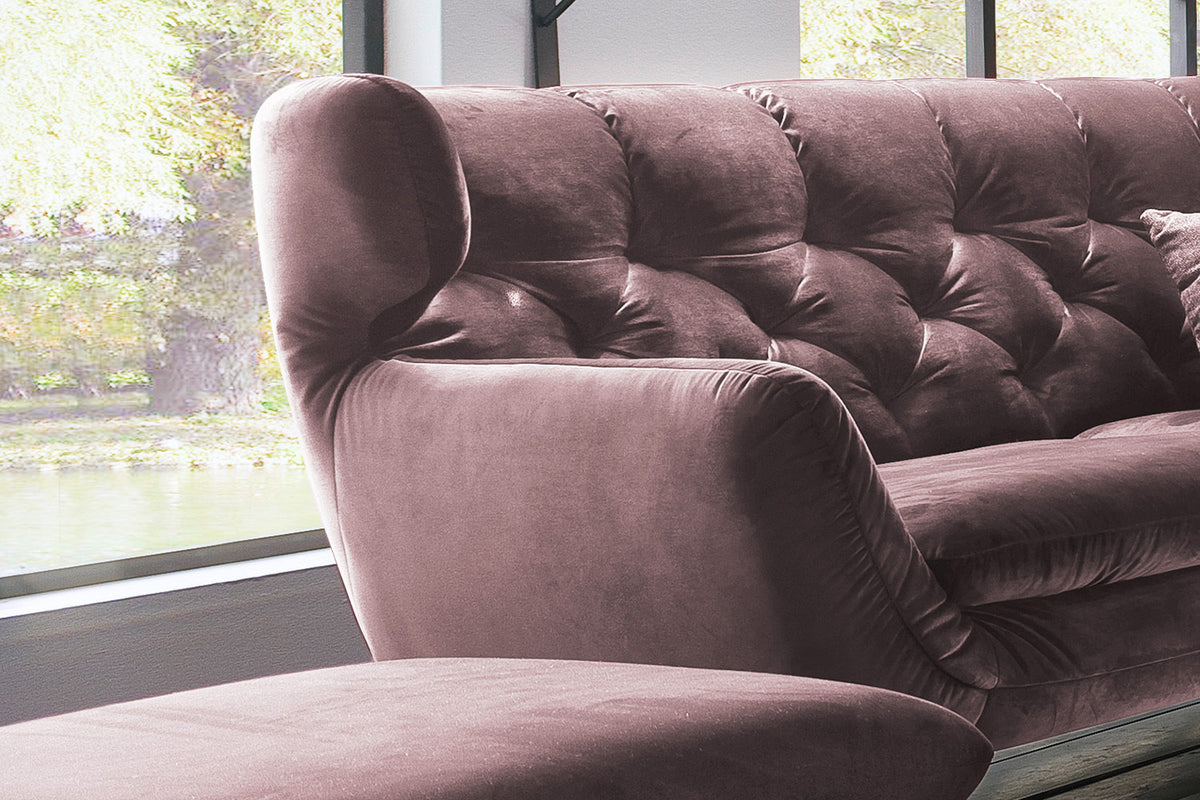 KAWOLA Sofa CHARME Velvet roségrau