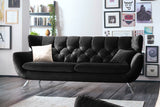 KAWOLA Sofa CHARME Velvet schwarz, 2-Sitzer
