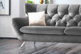 KAWOLA Sofa CHARME Velvet stone