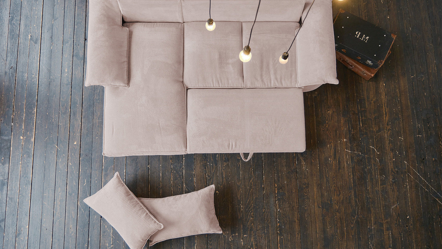 KAWOLA Sofa DAMETO Ecksofa Bettsofa Schlafsofa mit Stauraum Cord rosa