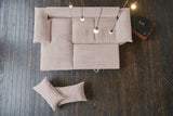 KAWOLA Sofa DAMETO Ecksofa Bettsofa Schlafsofa mit Stauraum Cord rosa