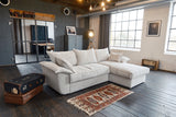 KAWOLA Sofa DAMETO Ecksofa Bettsofa Schlafsofa mit Stauraum Cord weiß