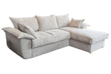 KAWOLA Sofa DAMETO Ecksofa Bettsofa Schlafsofa mit Stauraum Cord weiß
