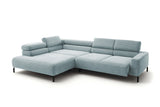 KAWOLA Sofa DELIA Ecksofa Cord hellblau