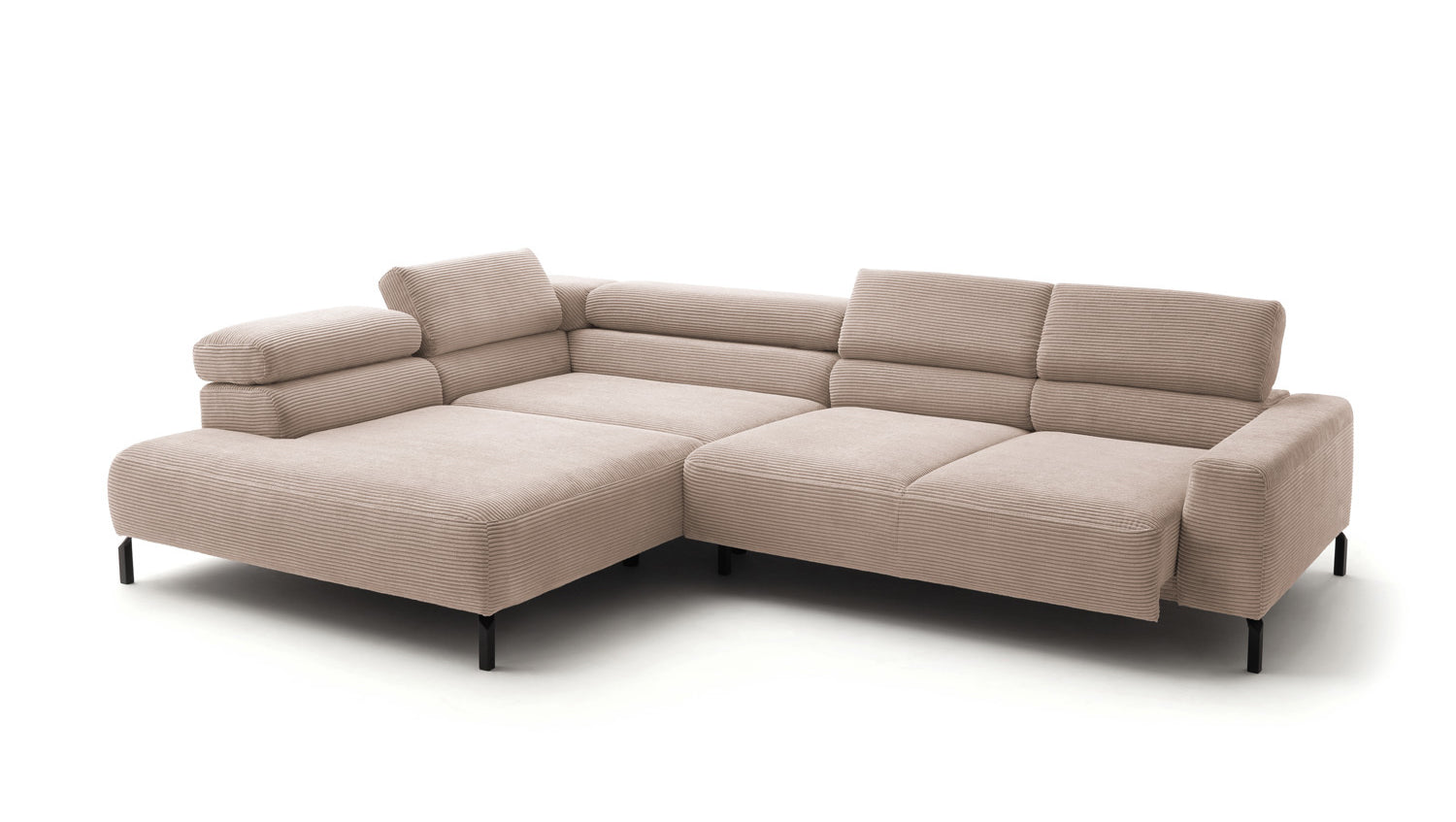 KAWOLA Sofa DELIA Ecksofa Cord taupe