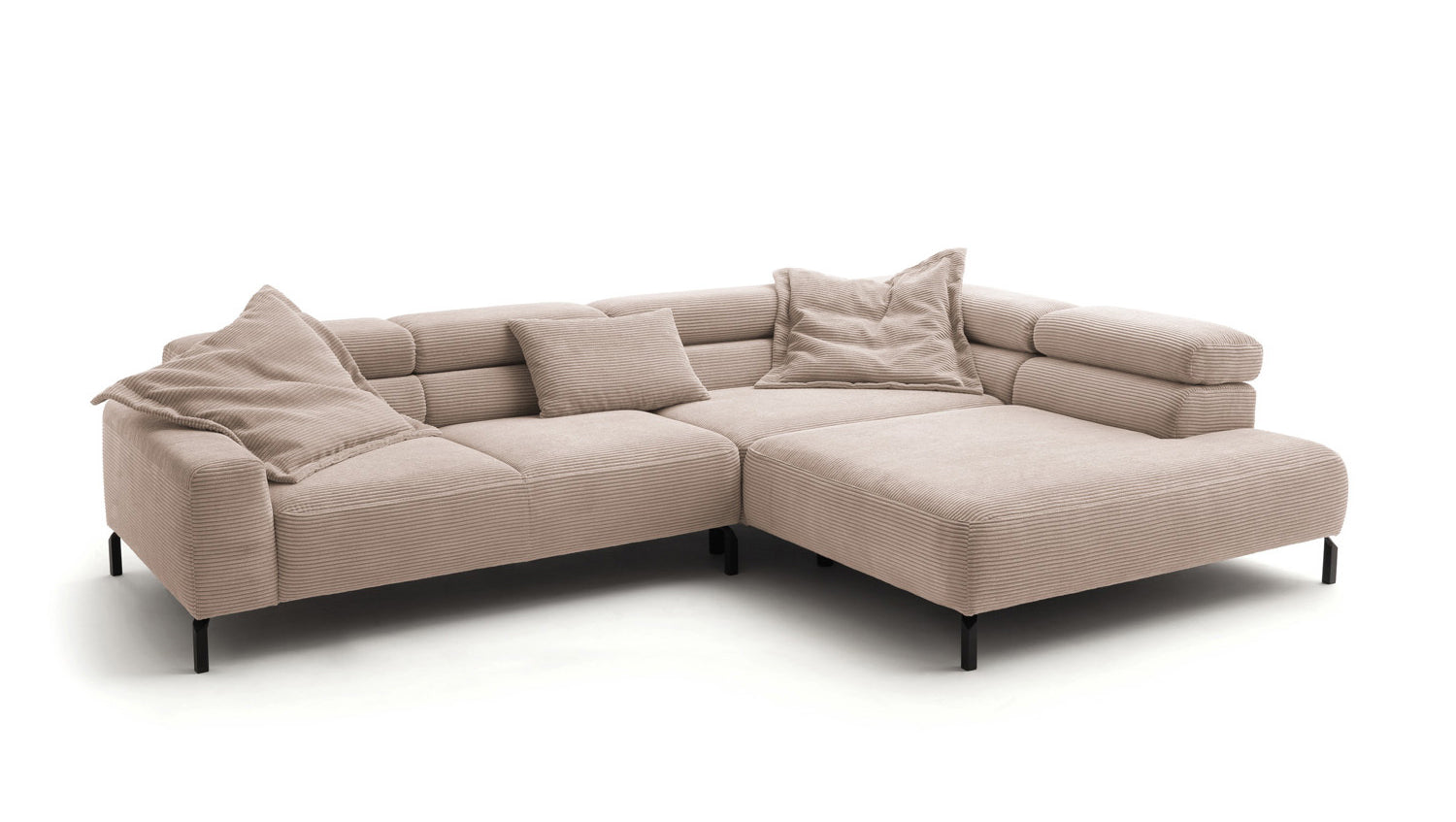 KAWOLA Sofa DELIA Ecksofa Cord taupe