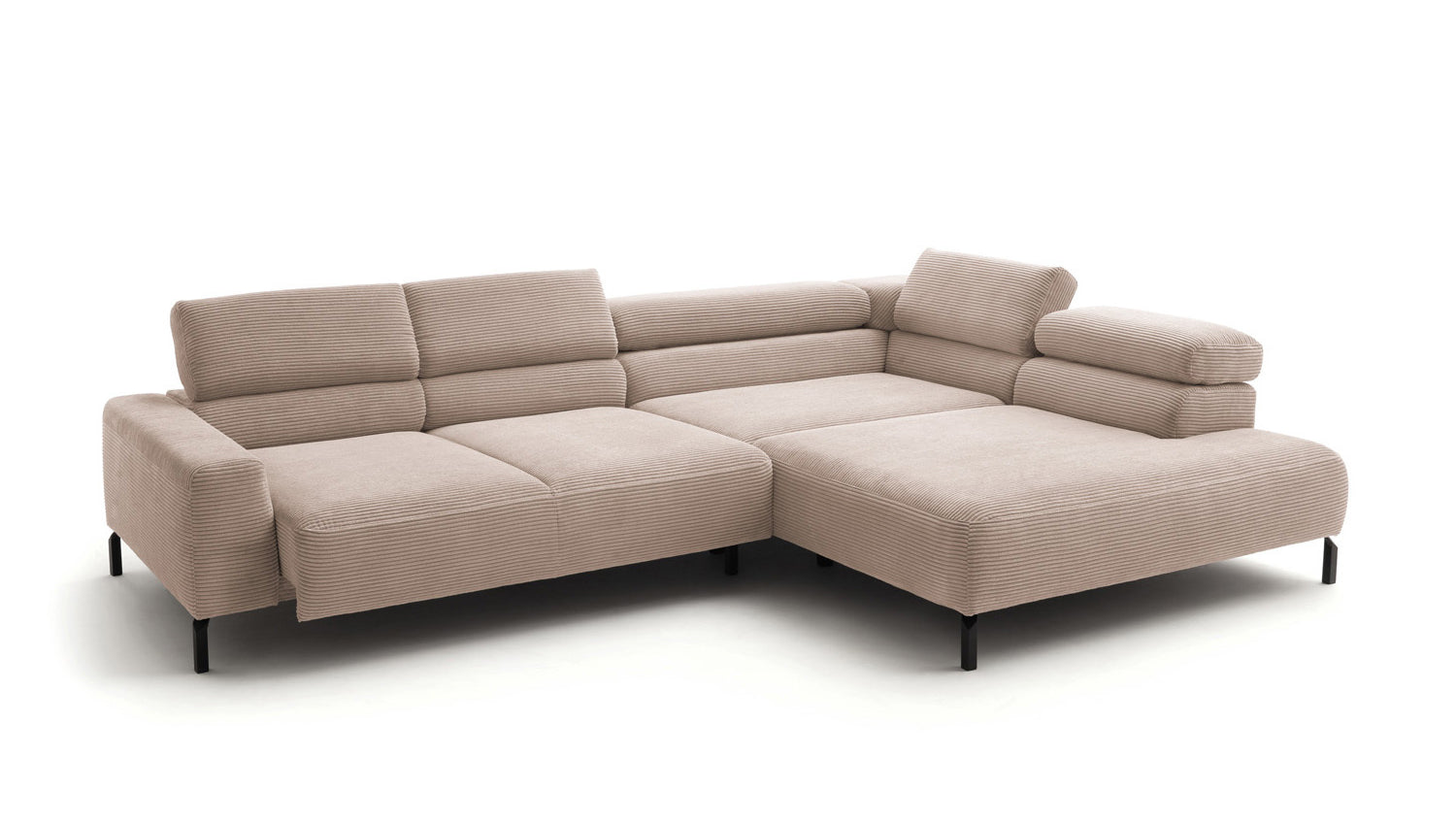 KAWOLA Sofa DELIA Ecksofa Cord taupe