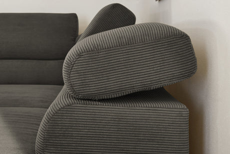 KAWOLA Sofa DELIA Ecksofa Feincord anthrazit