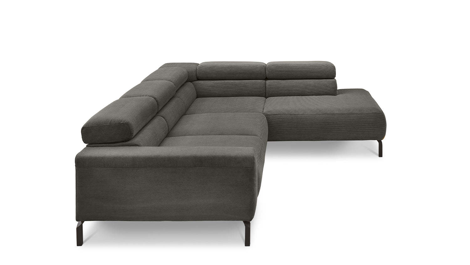 KAWOLA Sofa DELIA Ecksofa Feincord anthrazit