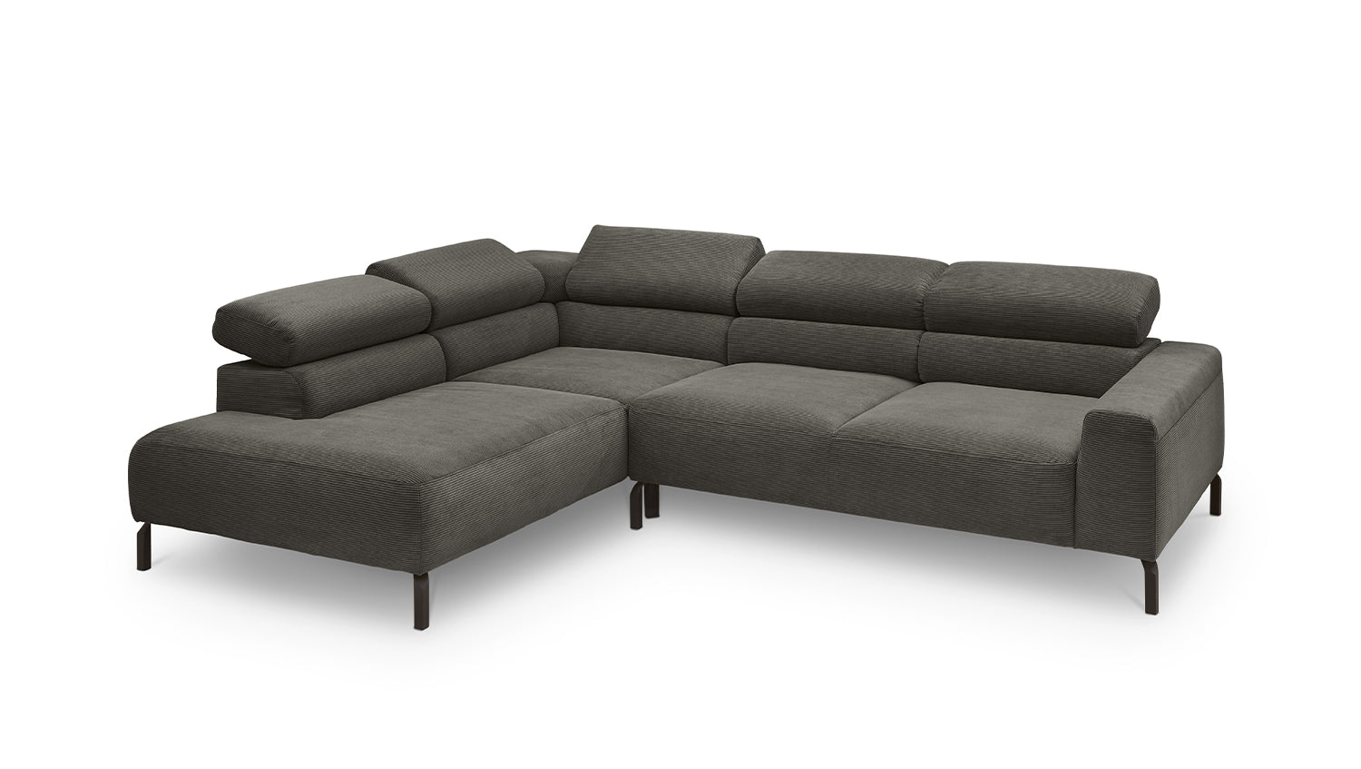 KAWOLA Sofa DELIA Ecksofa Feincord anthrazit