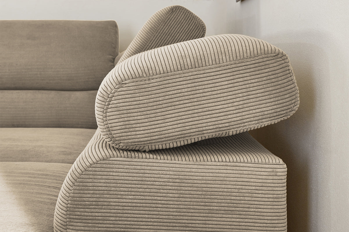 KAWOLA Sofa DELIA Ecksofa Feincord beige