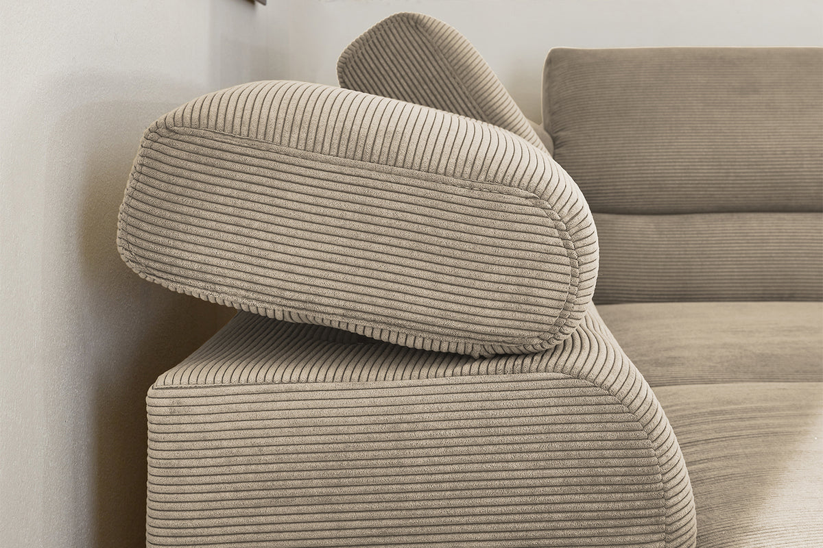 KAWOLA Sofa DELIA Ecksofa Feincord beige