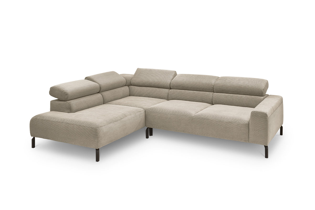 KAWOLA Sofa DELIA Ecksofa Feincord beige