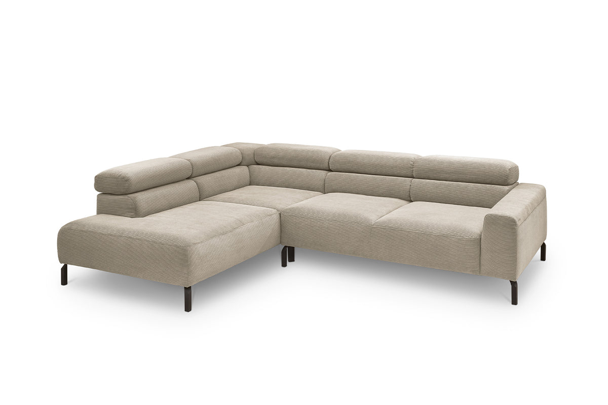 KAWOLA Sofa DELIA Ecksofa Feincord beige
