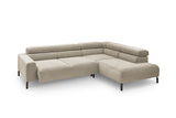 KAWOLA Sofa DELIA Ecksofa Feincord beige