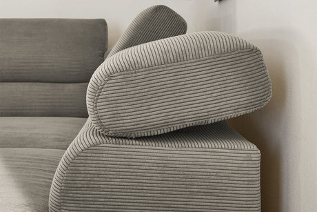 KAWOLA Sofa DELIA Ecksofa Feincord grau