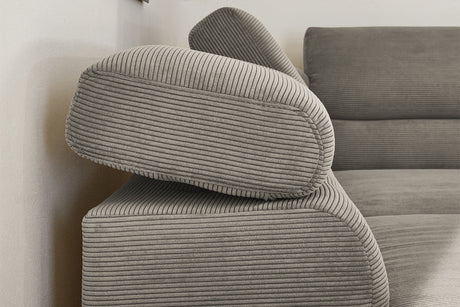KAWOLA Sofa DELIA Ecksofa Feincord grau