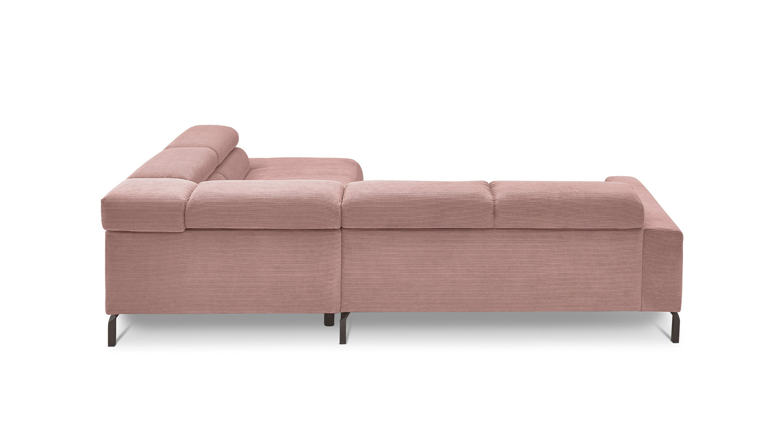 KAWOLA Sofa DELIA Ecksofa Feincord rosa
