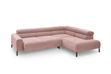 KAWOLA Sofa DELIA Ecksofa Feincord rosa
