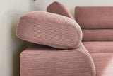 KAWOLA Sofa DELIA Ecksofa Feincord rosa