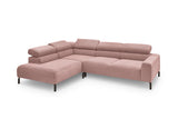 KAWOLA Sofa DELIA Ecksofa Feincord rosa