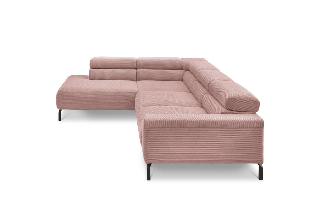 KAWOLA Sofa DELIA Ecksofa Feincord rosa