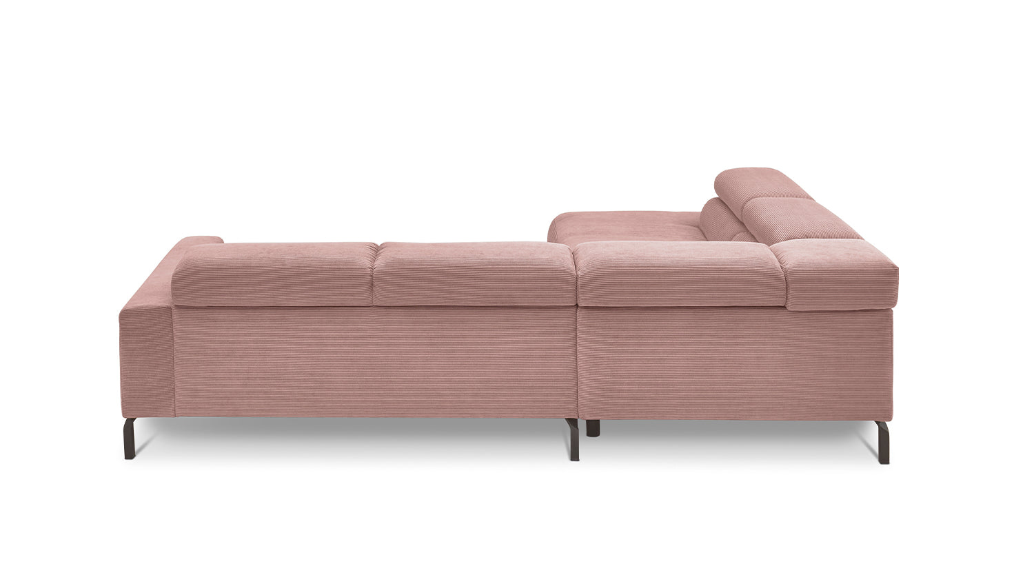 KAWOLA Sofa DELIA Ecksofa Feincord rosa