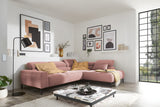 KAWOLA Sofa DELIA Ecksofa Feincord rosa, Rechts, Ohne Komfortfunktion