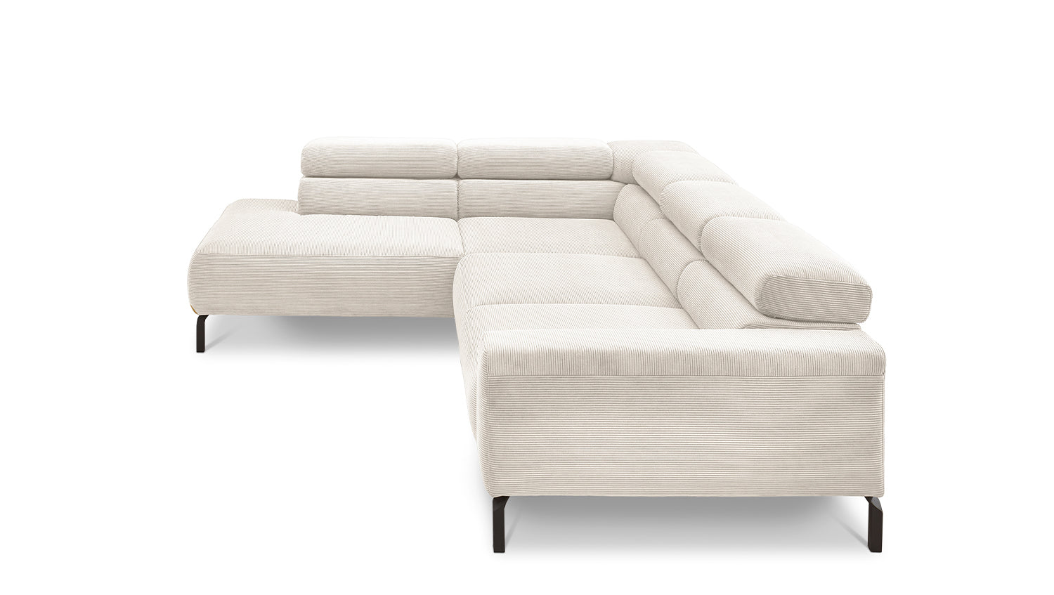 KAWOLA Sofa DELIA Ecksofa Feincord weiß