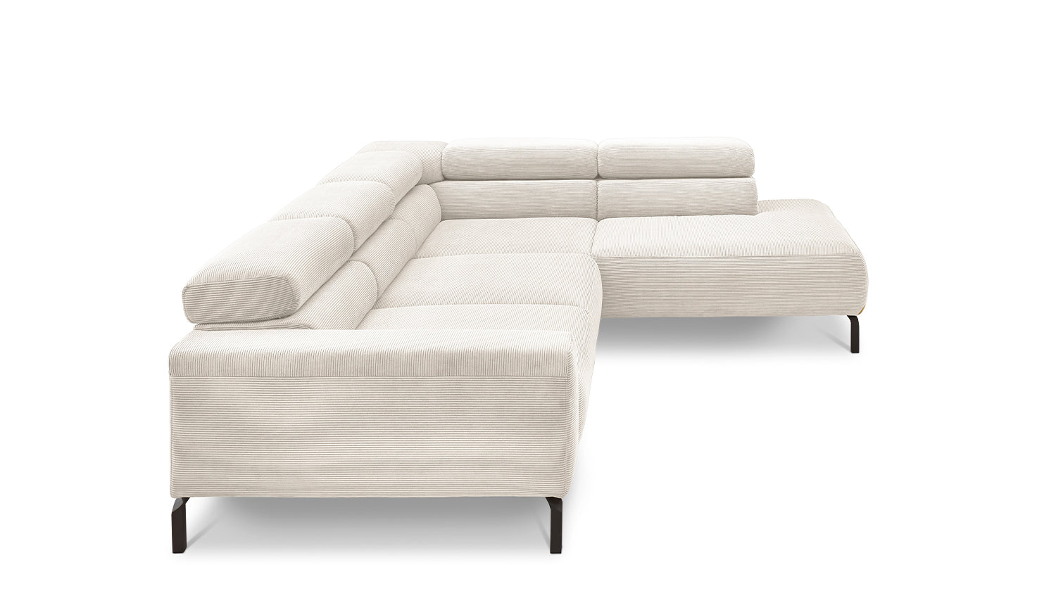 KAWOLA Sofa DELIA Ecksofa Feincord weiß