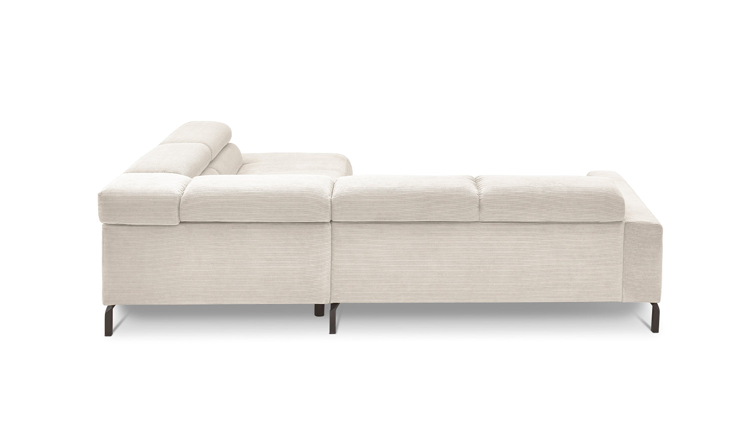 KAWOLA Sofa DELIA Ecksofa Feincord weiß