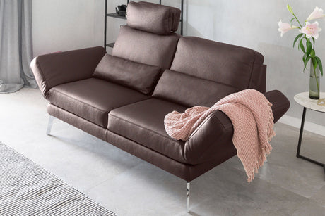 KAWOLA Sofa HURRICANE 2-Sitzer Leder braun