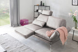 KAWOLA Sofa HURRICANE 2-Sitzer Leder hellgrau