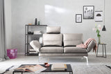 KAWOLA Sofa HURRICANE 2-Sitzer Leder hellgrau