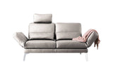 KAWOLA Sofa HURRICANE 2-Sitzer Leder hellgrau