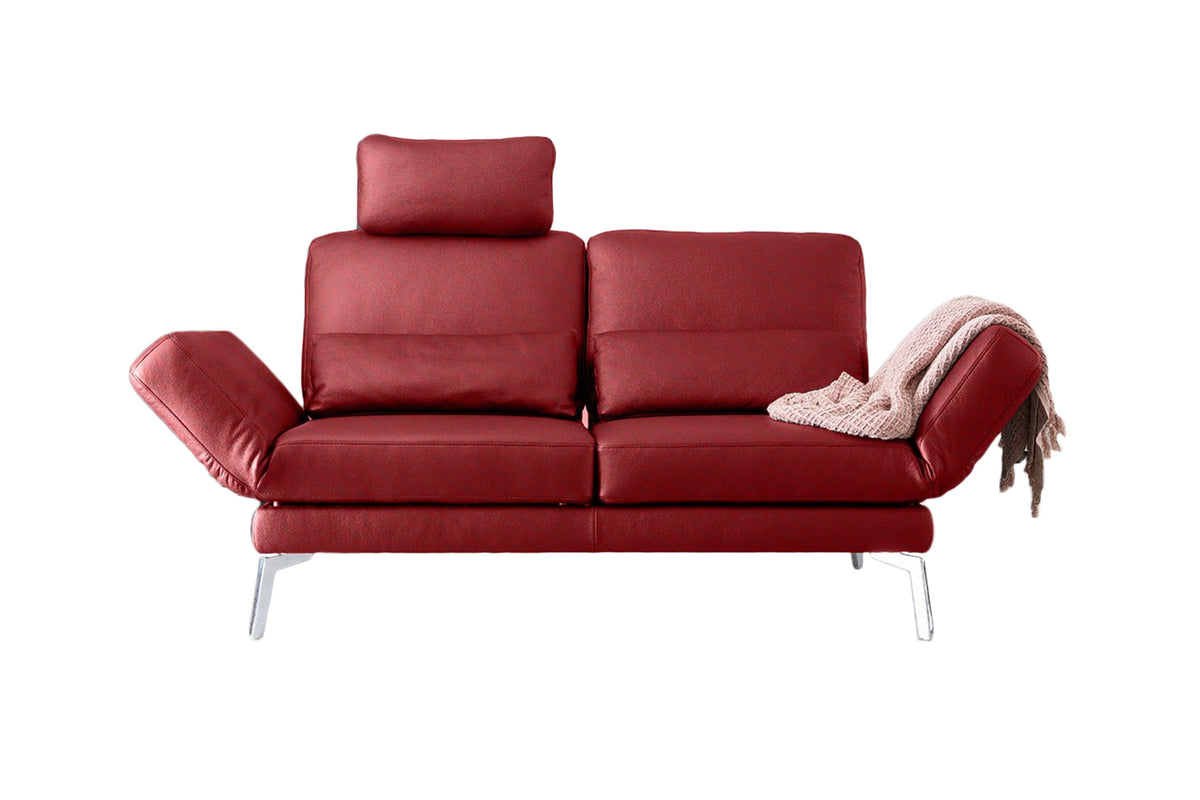 KAWOLA Sofa HURRICANE 2-Sitzer Leder rot