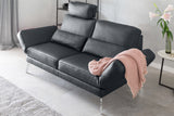 KAWOLA Sofa HURRICANE 2-Sitzer Leder schwarz