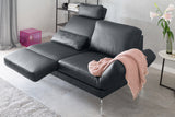 KAWOLA Sofa HURRICANE 2-Sitzer Leder schwarz