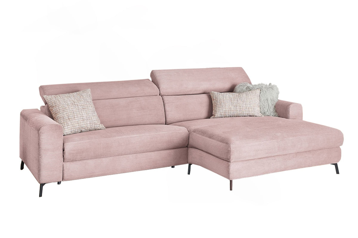 KAWOLA Sofa LAISKA Ecksofa Cord rosa