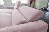 KAWOLA Sofa LAISKA Ecksofa Cord rosa