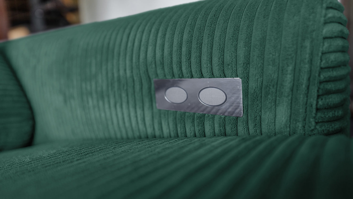 KAWOLA Sofa LAISKA Ecksofa Cord smaragd