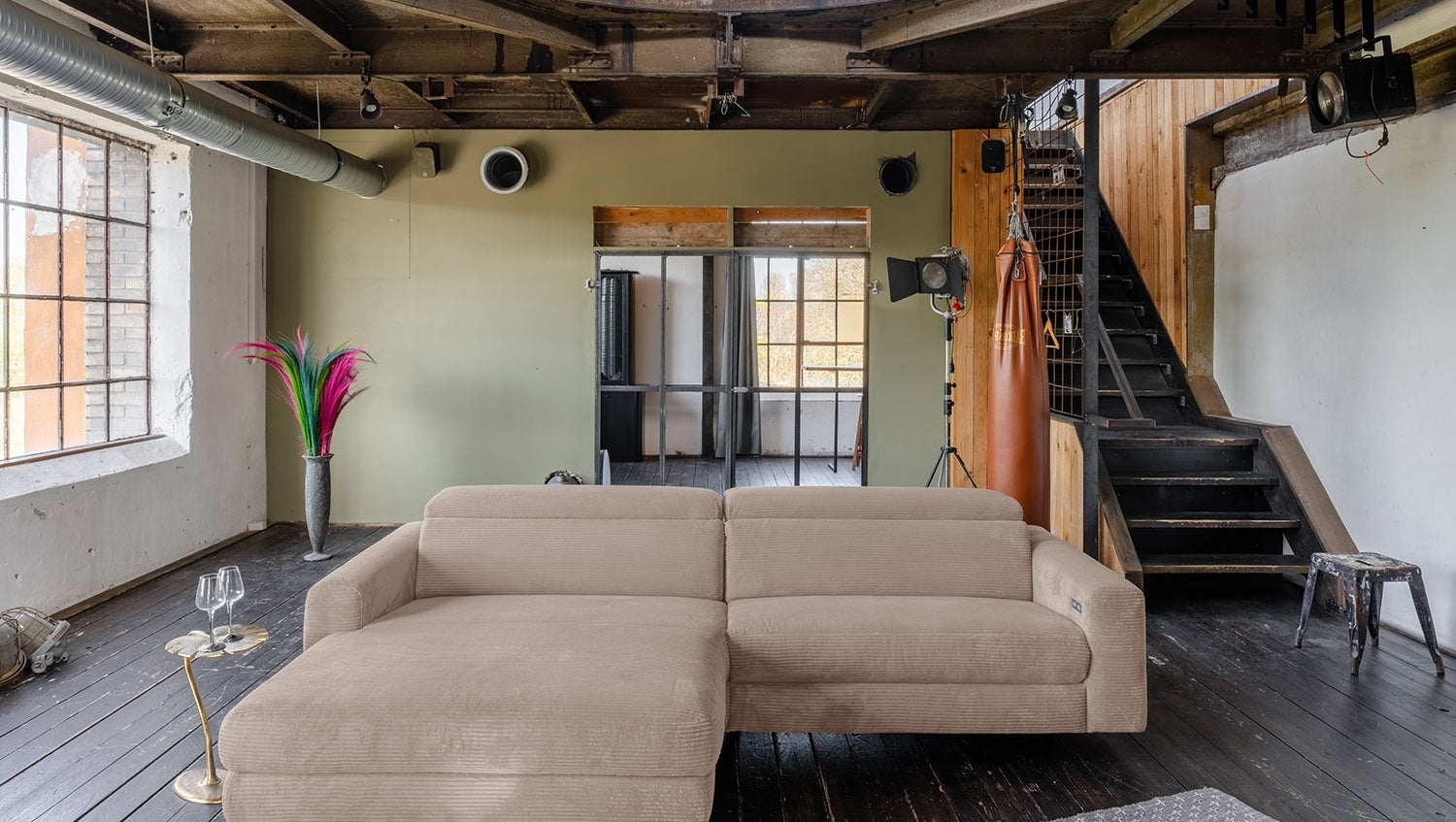 KAWOLA Sofa LAISKA Ecksofa Cord taupe