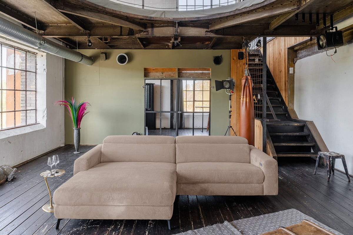 KAWOLA Sofa LAISKA Ecksofa Cord taupe