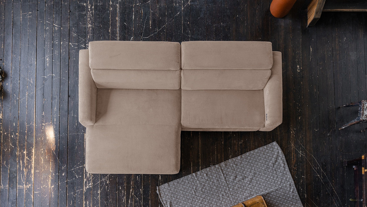 KAWOLA Sofa LAISKA Ecksofa Cord taupe