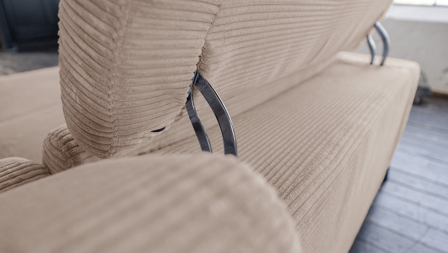 KAWOLA Sofa LAISKA Ecksofa Cord taupe