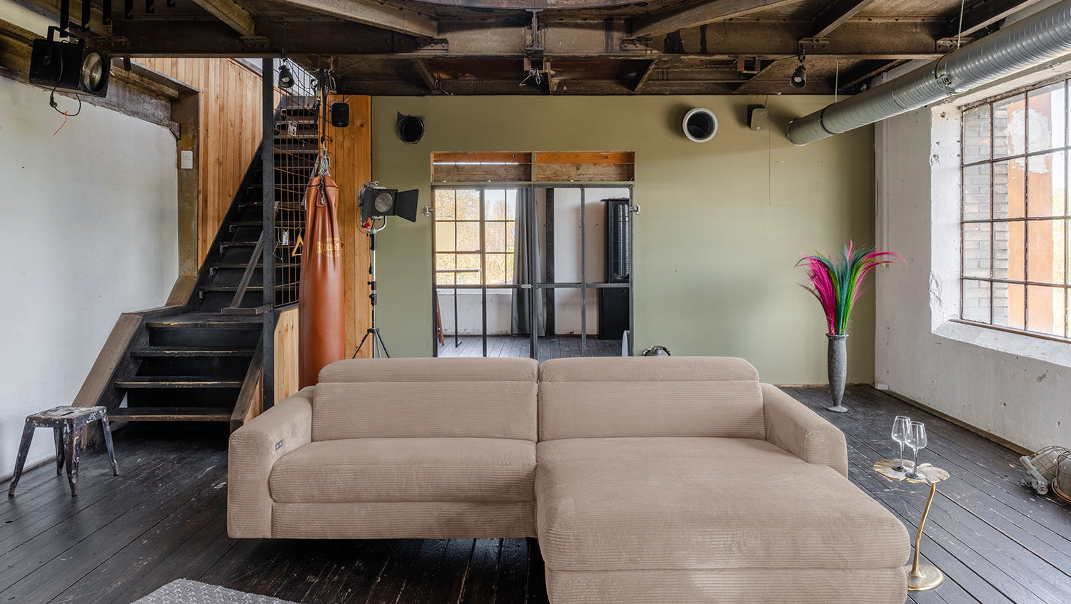 KAWOLA Sofa LAISKA Ecksofa Cord taupe