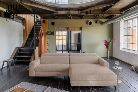 KAWOLA Sofa LAISKA Ecksofa Cord taupe