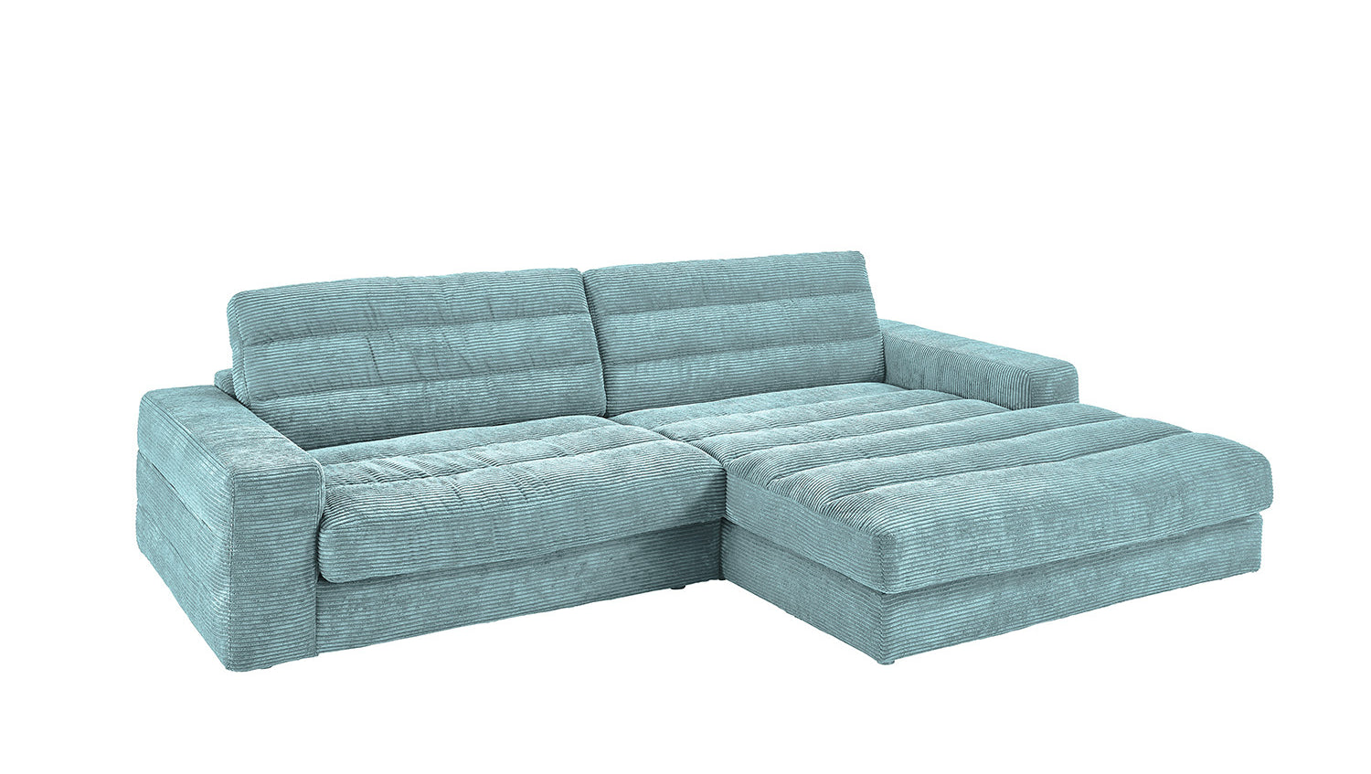 KAWOLA Sofa LANA Ecksofa Cord hellblau